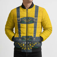 Lederhosen Oktoberfest Bomber Puffer Jacket Bavarian Beer Time - Wonder Print Shop
