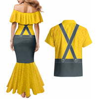 Lederhosen Oktoberfest Couples Matching Mermaid Dress and Hawaiian Shirt Bavarian Beer Time - Wonder Print Shop