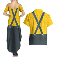 Lederhosen Oktoberfest Couples Matching Summer Maxi Dress and Hawaiian Shirt Bavarian Beer Time - Wonder Print Shop