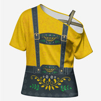 Lederhosen Oktoberfest Cross Shoulder Shirt Bavarian Beer Time - Wonder Print Shop