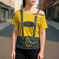 Lederhosen Oktoberfest Cross Shoulder Shirt Bavarian Beer Time - Wonder Print Shop