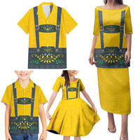 Lederhosen Oktoberfest Family Matching Puletasi and Hawaiian Shirt Bavarian Beer Time - Wonder Print Shop