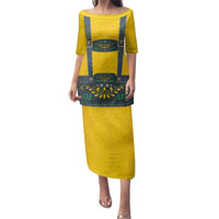 Lederhosen Oktoberfest Family Matching Puletasi and Hawaiian Shirt Bavarian Beer Time - Wonder Print Shop