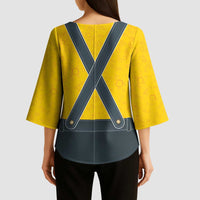 Lederhosen Oktoberfest Kimono Sleeve Blouse Bavarian Beer Time - Wonder Print Shop