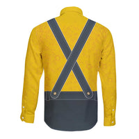 Lederhosen Oktoberfest Long Sleeve Button Shirt Bavarian Beer Time - Wonder Print Shop