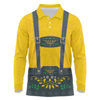 Lederhosen Oktoberfest Long Sleeve Polo Shirt Bavarian Beer Time - Wonder Print Shop