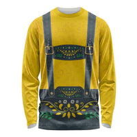 Lederhosen Oktoberfest Long Sleeve Shirt Bavarian Beer Time - Wonder Print Shop