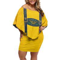 Lederhosen Oktoberfest Off Shoulder Short Dress Bavarian Beer Time - Wonder Print Shop