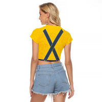 Lederhosen Oktoberfest Raglan Cropped T Shirt Bavarian Beer Time - Wonder Print Shop