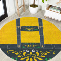 Lederhosen Oktoberfest Round Carpet Bavarian Beer Time - Wonder Print Shop