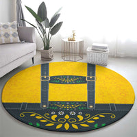 Lederhosen Oktoberfest Round Carpet Bavarian Beer Time - Wonder Print Shop