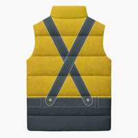 Lederhosen Oktoberfest Sleeveless Puffer Jacket Bavarian Beer Time - Wonder Print Shop