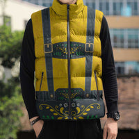 Lederhosen Oktoberfest Sleeveless Puffer Jacket Bavarian Beer Time - Wonder Print Shop