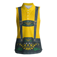 Lederhosen Oktoberfest Women Sleeveless Polo Shirt Bavarian Beer Time - Wonder Print Shop