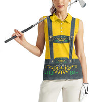 Lederhosen Oktoberfest Women Sleeveless Polo Shirt Bavarian Beer Time - Wonder Print Shop