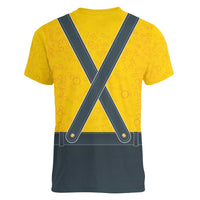 Lederhosen Oktoberfest Women V-Neck T-Shirt Bavarian Beer Time - Wonder Print Shop