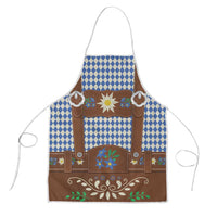 Lederhosen Oktoberfest Apron Blue Edelweiss Floral Polka Dots - Wonder Print Shop