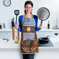 Lederhosen Oktoberfest Apron Blue Edelweiss Floral Polka Dots - Wonder Print Shop