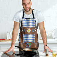 Lederhosen Oktoberfest Apron Blue Edelweiss Floral Polka Dots - Wonder Print Shop