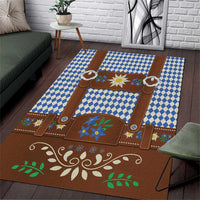 Lederhosen Oktoberfest Area Rug Blue Edelweiss Floral Polka Dots - Wonder Print Shop