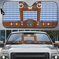 Lederhosen Oktoberfest Auto Sun Shade Blue Edelweiss Floral Polka Dots - Wonder Print Shop