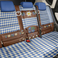 Lederhosen Oktoberfest Back Car Seat Cover Blue Edelweiss Floral Polka Dots - Wonder Print Shop