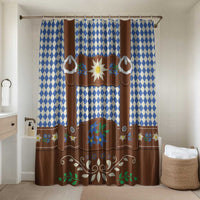 Lederhosen Oktoberfest Bathroom Set Blue Edelweiss Floral Polka Dots - Wonder Print Shop