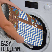 Lederhosen Oktoberfest Bathroom Set Blue Edelweiss Floral Polka Dots - Wonder Print Shop