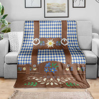Lederhosen Oktoberfest Blanket Blue Edelweiss Floral Polka Dots - Wonder Print Shop