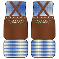 Lederhosen Oktoberfest Car Mats Blue Edelweiss Floral Polka Dots - Wonder Print Shop