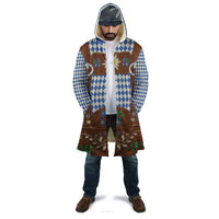 Lederhosen Oktoberfest Cloak Blue Edelweiss Floral Polka Dots - Wonder Print Shop