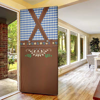 Lederhosen Oktoberfest Door Cover Blue Edelweiss Floral Polka Dots - Wonder Print Shop