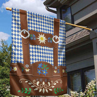 Lederhosen Oktoberfest Garden Flag Blue Edelweiss Floral Polka Dots - Wonder Print Shop