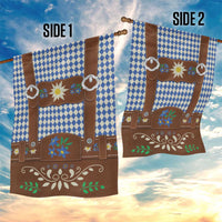 Lederhosen Oktoberfest Garden Flag Blue Edelweiss Floral Polka Dots - Wonder Print Shop