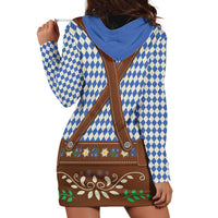 Lederhosen Oktoberfest Hoodie Dress Blue Edelweiss Floral Polka Dots - Wonder Print Shop