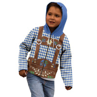Lederhosen Oktoberfest Kid Hoodie Blue Edelweiss Floral Polka Dots - Wonder Print Shop