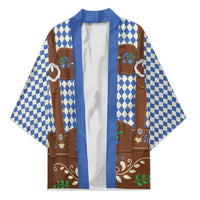 Lederhosen Oktoberfest Kimono Blue Edelweiss Floral Polka Dots - Wonder Print Shop