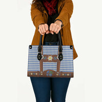 Lederhosen Oktoberfest Leather Bag Blue Edelweiss Floral Polka Dots - Wonder Print Shop