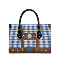 Lederhosen Oktoberfest Leather Bag Blue Edelweiss Floral Polka Dots - Wonder Print Shop