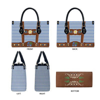 Lederhosen Oktoberfest Leather Bag Blue Edelweiss Floral Polka Dots - Wonder Print Shop