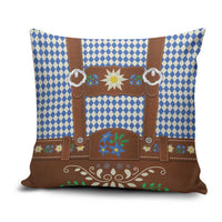 Lederhosen Oktoberfest Pillow Cover Blue Edelweiss Floral Polka Dots - Wonder Print Shop