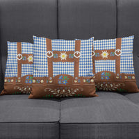 Lederhosen Oktoberfest Pillow Cover Blue Edelweiss Floral Polka Dots - Wonder Print Shop