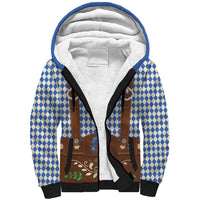 Lederhosen Oktoberfest Sherpa Hoodie Blue Edelweiss Floral Polka Dots - Wonder Print Shop