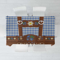 Lederhosen Oktoberfest Tablecloth Blue Edelweiss Floral Polka Dots - Wonder Print Shop