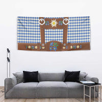 Lederhosen Oktoberfest Tapestry Blue Edelweiss Floral Polka Dots - Wonder Print Shop