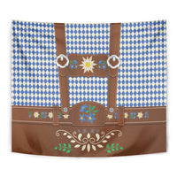 Lederhosen Oktoberfest Tapestry Blue Edelweiss Floral Polka Dots - Wonder Print Shop