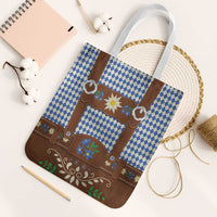 Lederhosen Oktoberfest Tote Bag Blue Edelweiss Floral Polka Dots - Wonder Print Shop