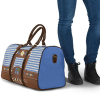 Lederhosen Oktoberfest Travel Bag Blue Edelweiss Floral Polka Dots - Wonder Print Shop