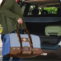 Lederhosen Oktoberfest Travel Bag Blue Edelweiss Floral Polka Dots - Wonder Print Shop