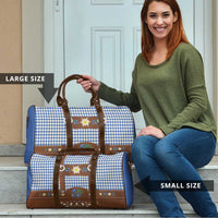 Lederhosen Oktoberfest Travel Bag Blue Edelweiss Floral Polka Dots - Wonder Print Shop